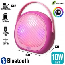 Caixa de Som Bluetooth 10W GTS-1945 X-Cell - Rosa